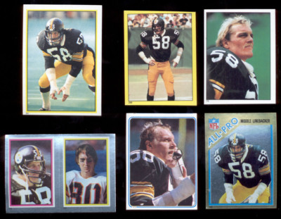 1981-84 Topps JACK LAMBERT Pittsburgh Steelers Sticker Lot All Pro Foil