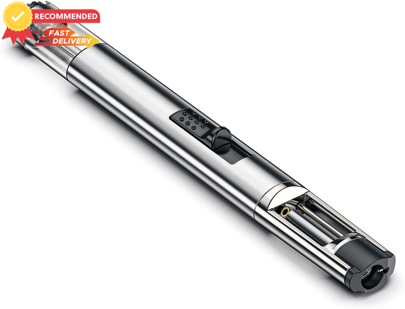 Jet Flame Lighter, 17cm Long Reach Butane Candle Lighter, Refillable