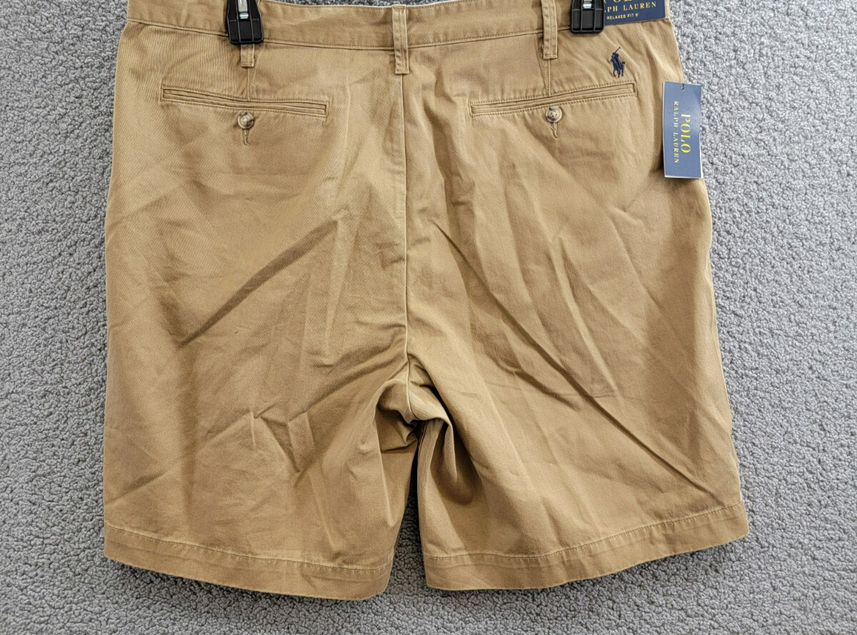 Polo Ralph Lauren 8-Inch Relaxed Fit Chino Shorts Men's 38 Sandsurf Button Zip - Picture 13 of 17