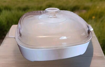 Corning Ware Microwave 10'' Browning Dish with Pyrex Glass Lid A-12-C