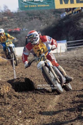 Montesa MX250 racer Juan Jose Barragan 1981 Mollet racing motorcycle photo