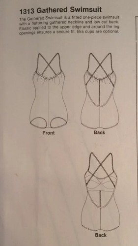 Stretch & Sew Pattern Ann Person 1313 WOMENS GATHERED SWIMSUIT Bust 30-42