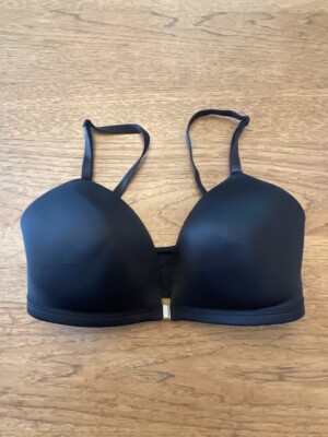 PINK Victoria's Secret Pure Black 34D Adaptive Wear EV. Wireless Front Close Bra