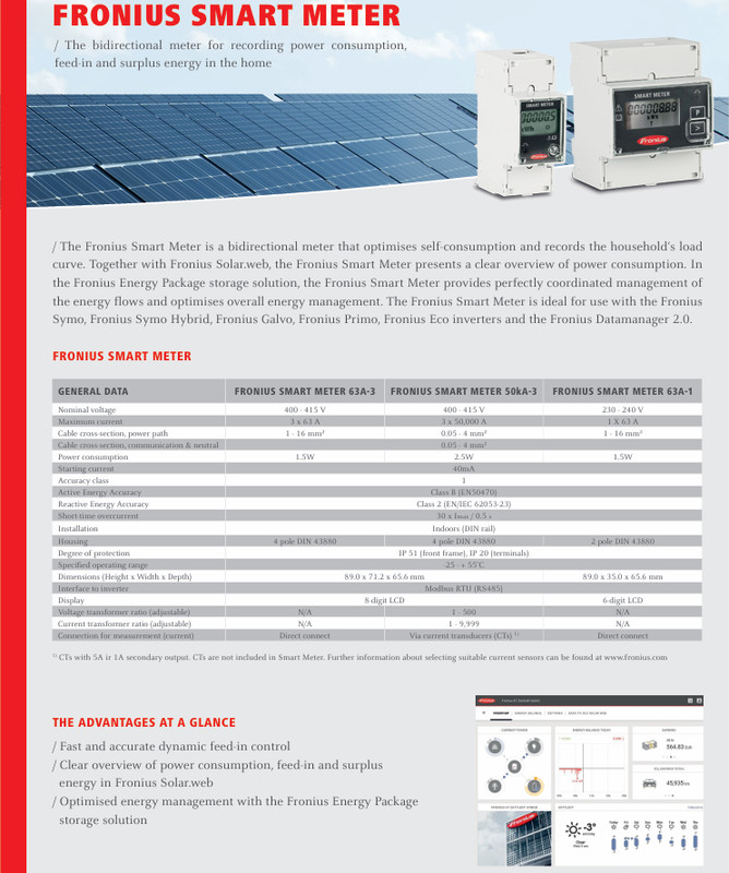 Fronius 63 Amp Single Phase Smart Meter 230 - 240