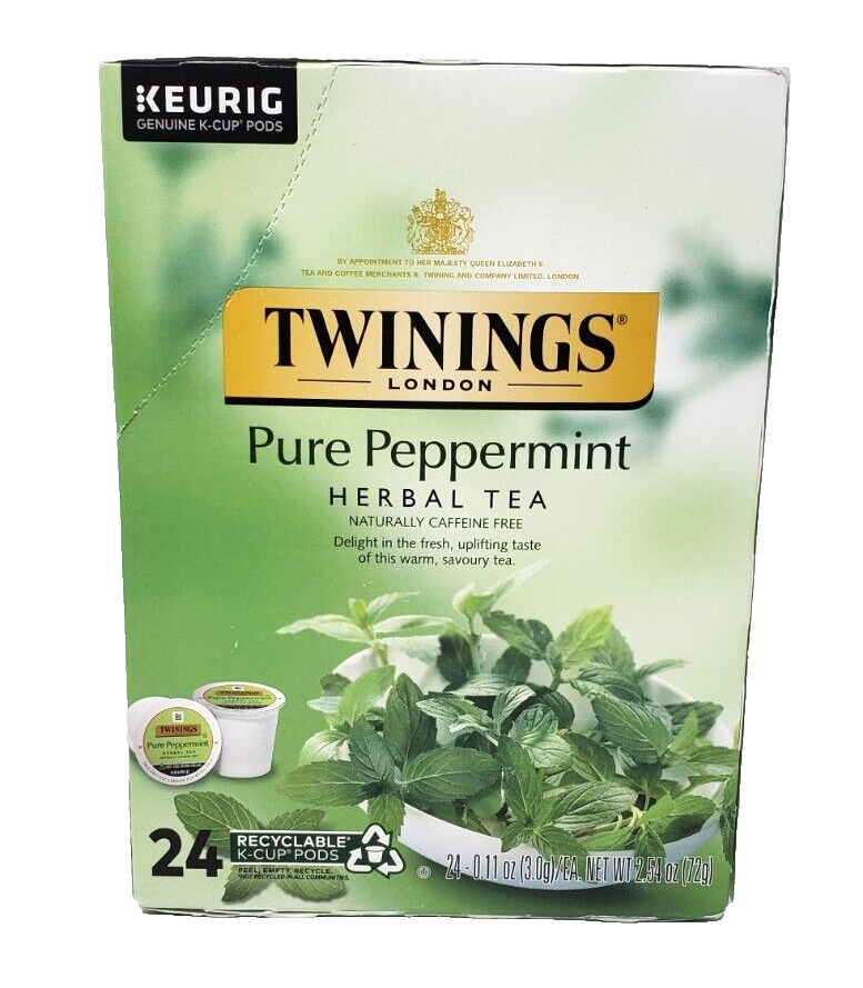 Twinings Pure Peppermint Herbal Tea 24 K-Cup Pods, EXP 28 Nov 2026
