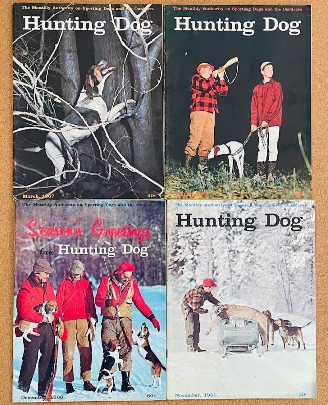 HUNTING DOG MAGAZINE Lot of 4 Back Issues from 1966 & 1967 Beagle Coon Hound