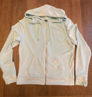 PINK Victoria s Secret Mint MEDIUM Everyday Lounge Velour Full Zip Sweatshirt VS