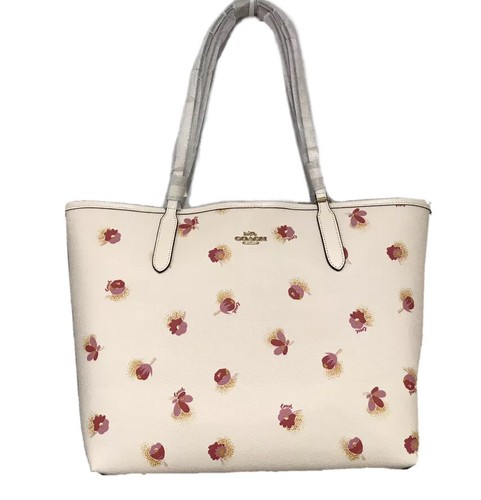 COACH City Tote With Pop Floral Print Gold/Chalk Multi C6431