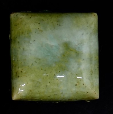 Small Malibu Vintage Pillow Tile Mottled Green Glaze California