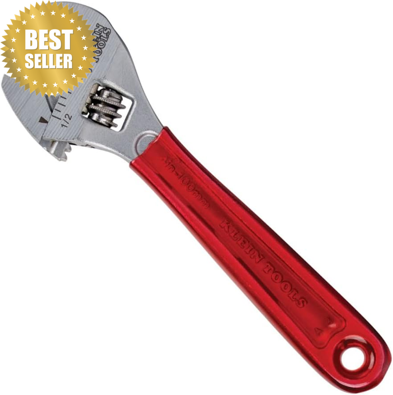 D506-4 Adjustable Drive Wrench, Forged with High Polish Chrome Finish and a Plas