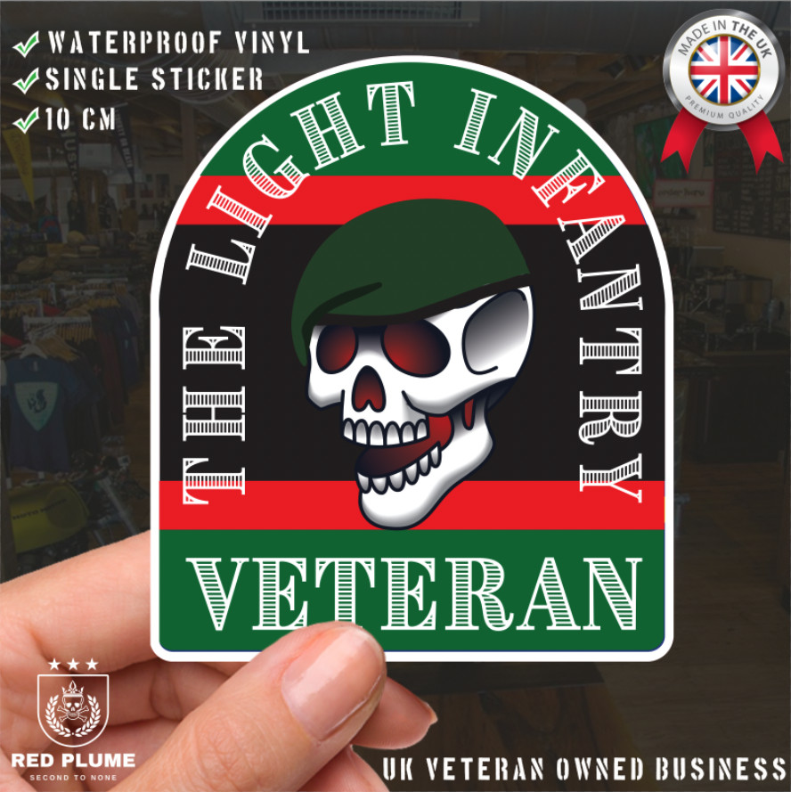 Light Infantry Stickers Old School Tattoo Style Veteran - Picture 1 of 4