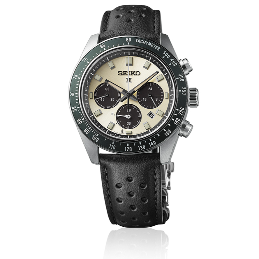 Pre-owned Seiko Prospex Sbdl115 Speedtimer Sport Solar Chronograph Watch Gold Dial 41.4mm