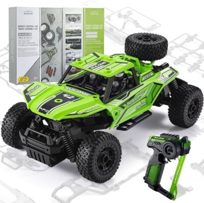 RC Car DIY Building Blocks Kit 1:18 Assembly Stem Off Road Climbing SimulatGREEN