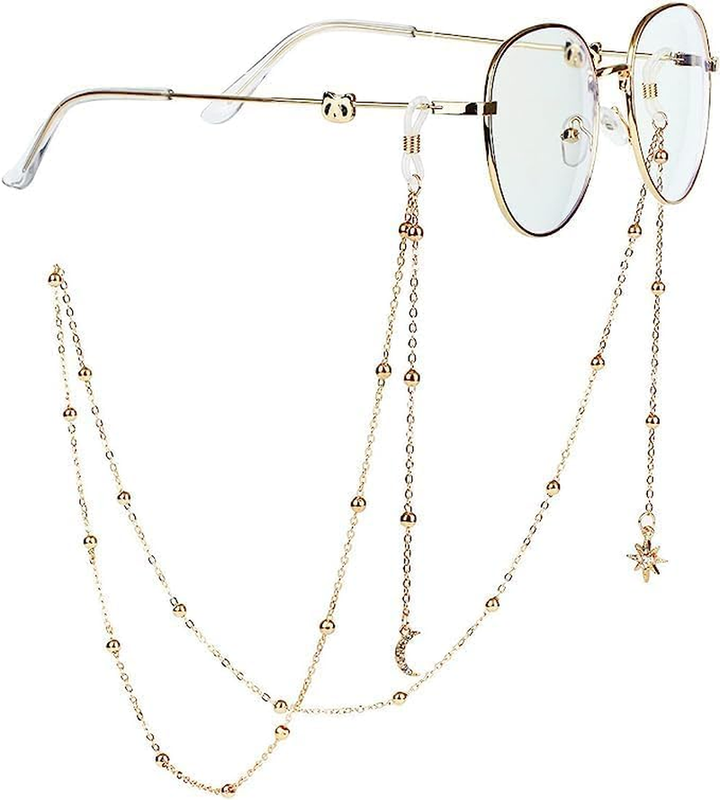 Eyeglass Chain with Solid Star Moon, Stylish Necklace Mask Lanyard Sunglasses Ho