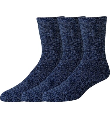 Amazon Aware Unisex Adults' Heavy Cushion Crew Sock, 3 Pairs, Blue, Size L 8-12