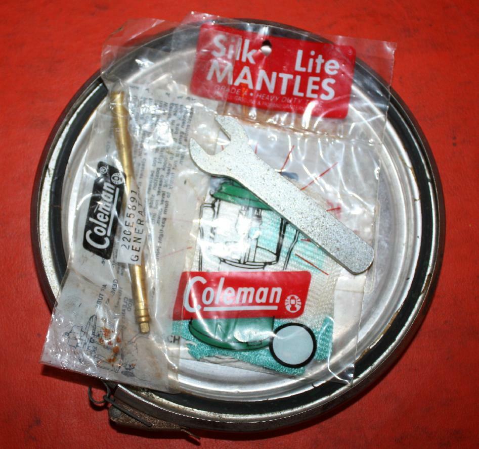 VINTAGE COLEMAN 220/228 LANTERN ACCESSORY SAFE w/ MANTLES, GENERATOR
