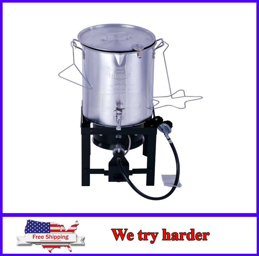 Stainless Turkey Fryer With Spigot / King Kooker 30-Quart Stainless Steel Outdoor Cooker Pot ... - Presto electric rotisserie turkey fryer stainless steel fish chicken fries deep frying.