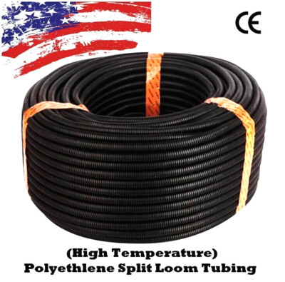 1/8'' 1/4''  3/8'' 1/2'' 5/8'' 3/4'' 1'') 1 - 100 FT Split Wire Loom Conduit Tubing LOT