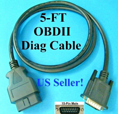 5FT OBD2 OBDII Cable Cen-Tech CenTech Code Scanner 60693