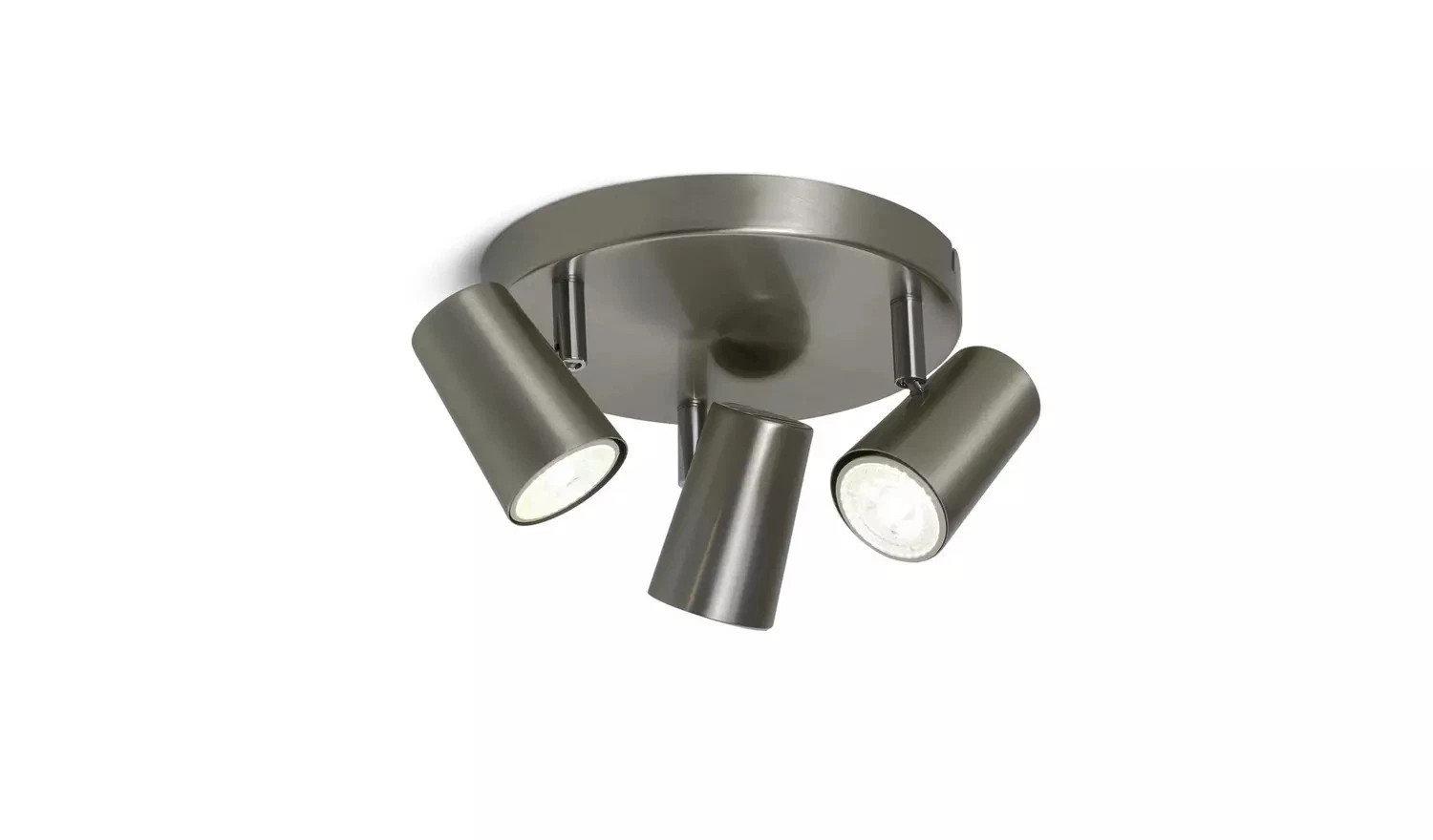 Argos Home Spotlight 3 Light Plate - Brushed Chrome (MINOR SCRATCHES)