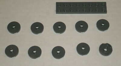 LEGO NEW 2x2 Dark Stone Grey Round Tile with Stud (10x) 6115080 Brick 18674