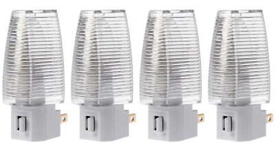 Plug in Night Light with Manual On/Off Switch - Includes 4W Bulb | 4 Pack