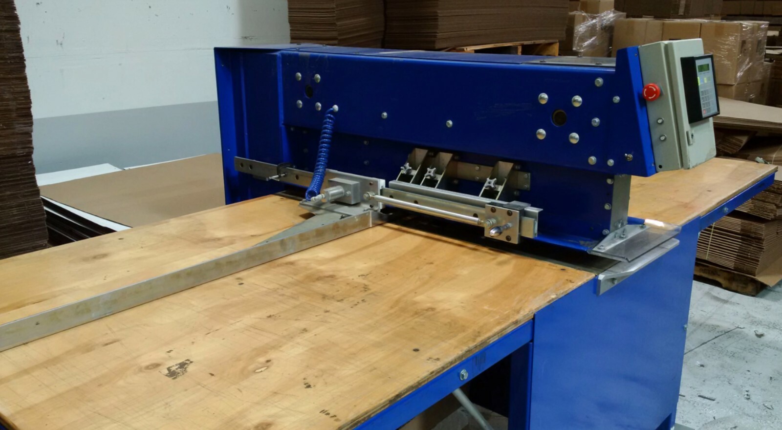 EZ Box Automated Boxmaker Slotter and EZ Slitter  Box Stitcher  Pneumatic Punch