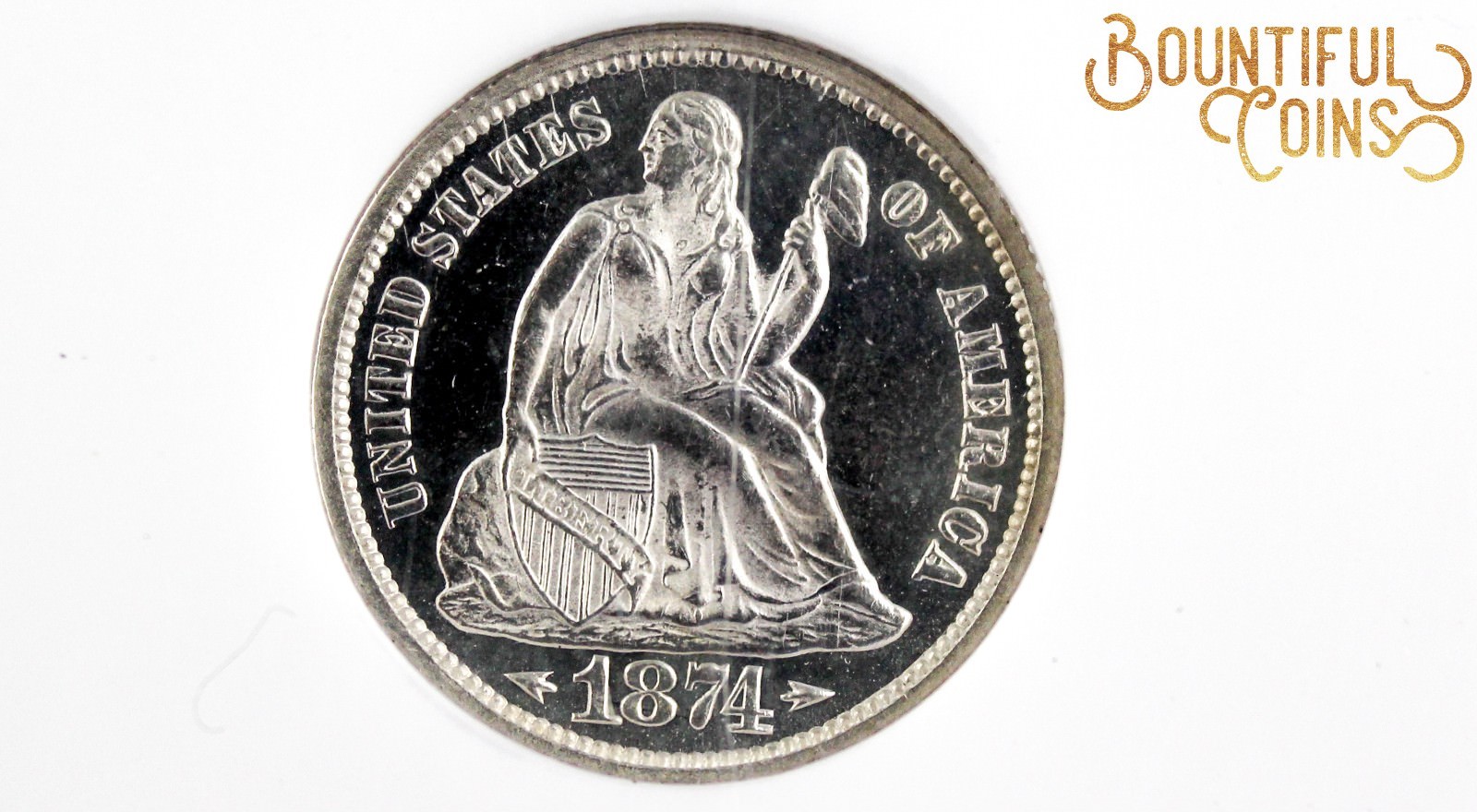 ~1874 NGC PF 65 Cameo Arrows Proof PR Seated Liberty Dime 10c Top Pop (T1)~