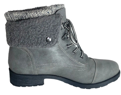 NEW White Mountain Women's Boots Size 10 SANDRO Gray Knit Ankle Trim