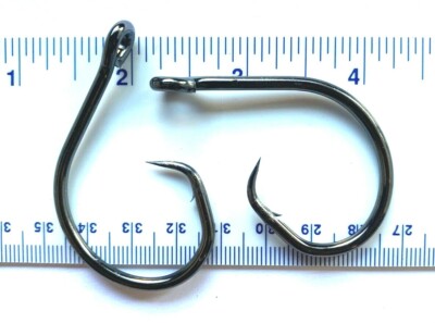 50 GT 4X strength L2004 Inline Black Nickel Circle Hooks size 10/0