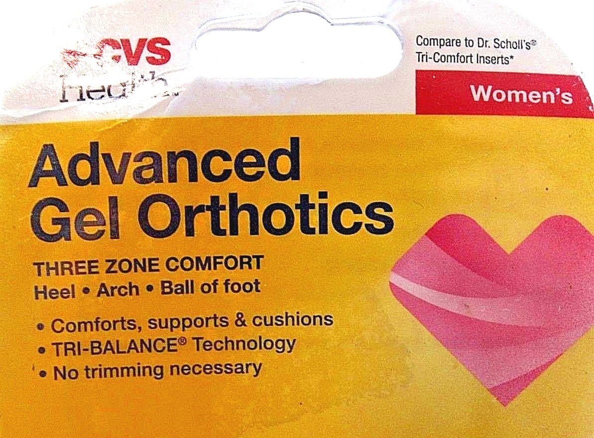 CVS COMFORT ADVANCED GEL ORTHOTICS WOMEN'S FITS 6-10 ONE PAIR New