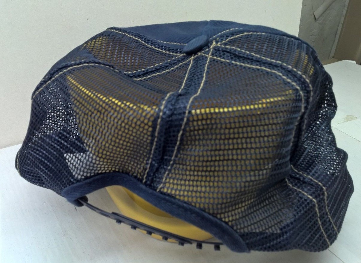 Vintage Jacques Seed Hat Cap blue snapback embroidered swingster made in USA - B