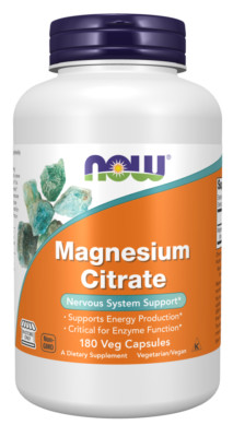 Now Foods Magnesium Citrate 2667mg 180 gels GMP Quality Assured Magnesium 400mg
