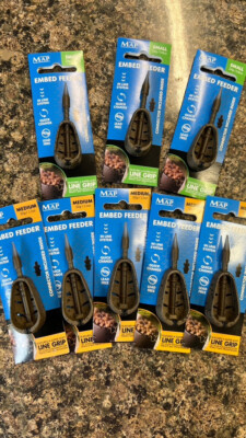 NEW 8 x Map Embed Inline Method Feeder Small Medium 24g 32g Carp Lake Bream