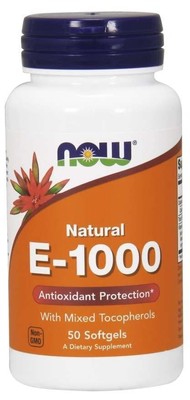 Now Foods E-1000 со смешанными токоферолами, 50 мягких капсул