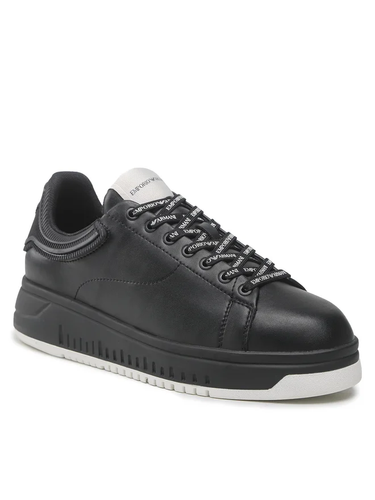 冬物処分セール中@ボムピース EMPORIO ARMANI ブラック SNEAKERS MEN SHOES EMPORIO ARMANI USA11 UK10 EUR44