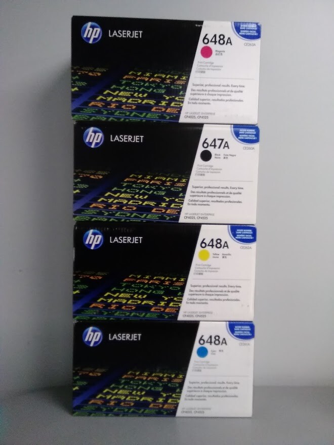 HP 648A CE260A,CE261A, CE262A, CE263A TONER CARTRIDGE LASERJET ENTERPRICE CP4025