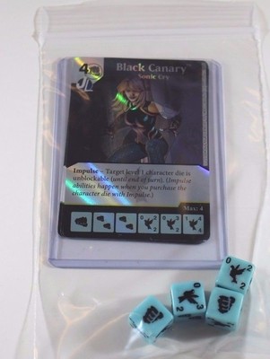 DC Dice Masters Green Arrow Flash * BLACK CANARY * Set RARE FOIL CUR + 4 DICE 