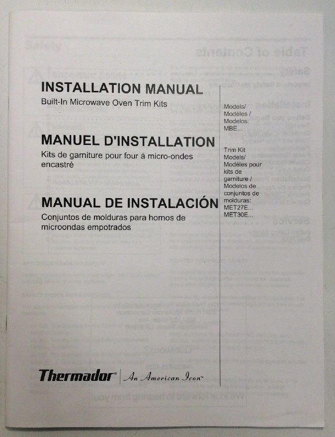 Thermador Microwave Trim Kit Installation