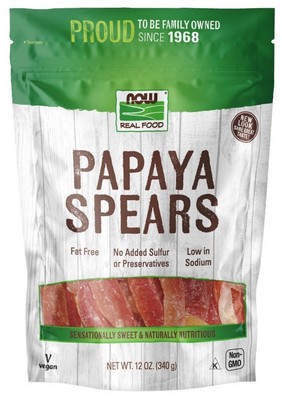 Now Foods Papaya Spears без серы, пакетик на 12 унций