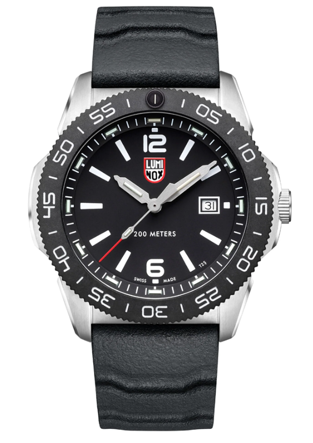 Pre-owned Luminox Pacific Diver Black Dial Rubber Strap Men's Watch - Xs.3121