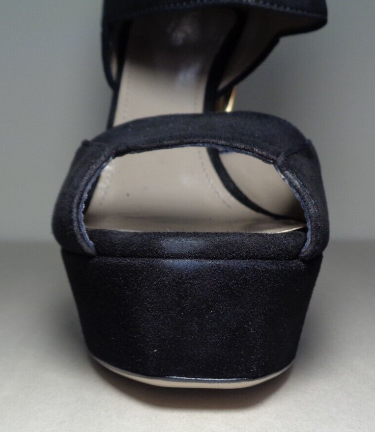 Pre-owned Calvin Klein Collection Size 9.5 M Amelia Black Suede Sandals Women's Shoes