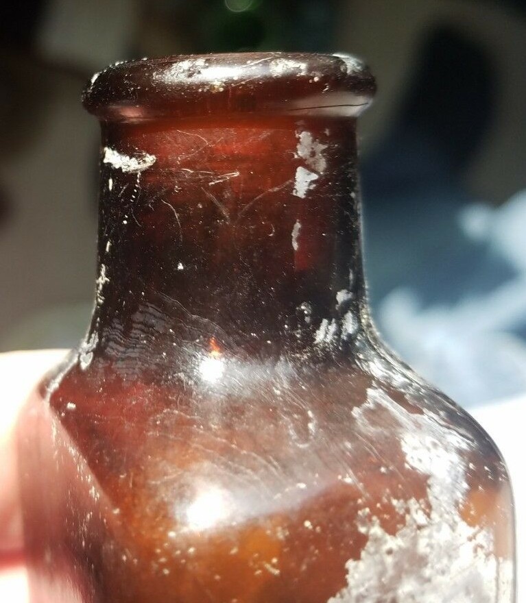 PROTONUCLEIN SUNKEN PANEL SMALL AMBER CORKTOP MEDICINE DIABETES FREE SHIPPING