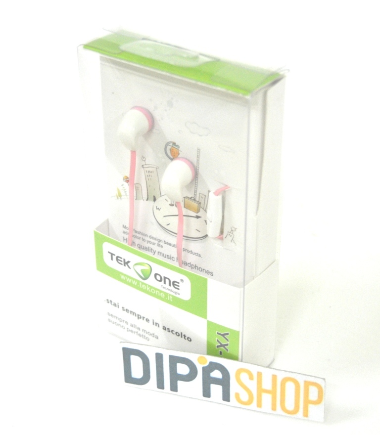 Cuffie Auricolari TeKone YX-112 con Mcrofono Per Smartphone Mp3 3,5mm Rosa hsb