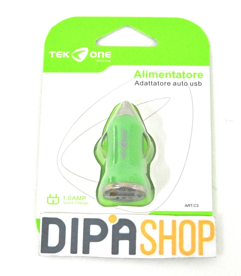 Mini Adattatore Alimentatore Da Auto TeKone C3 Accendisigari Usb 1A Verde hsb