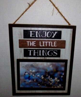 ''Enjoy the Little Things'' Wall Plaque/Picture Frame-8'' x 9.5''-Brand New!!