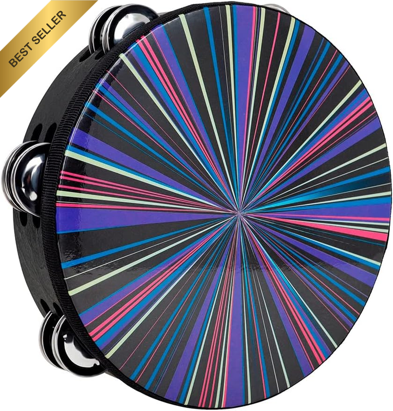 8 Inch Double Row Tambourine Hand Held Percussion Drum Music Percussion Tambouri