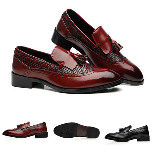 Men Brogue Slip On Pointy Toe Dress Formal Oxfords Tassel Loafers Wing Tip Shoes