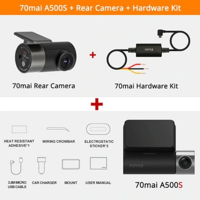 in stock 70mai Dash Cam 2.7K 1944p A500S Xiaomi GPS ADAS Car DVR Parking Camera