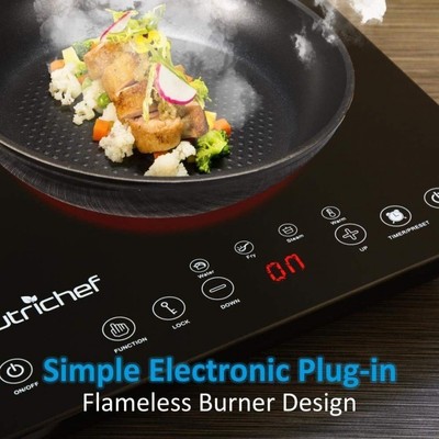 Double Induction Cooktop Countertop Electric Cooker Portable Dual Burner 120V